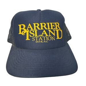 Barrier Island Station Duck, N. C. Travel Location Vintage Navy Trucker Hat